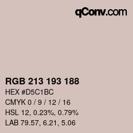 Code couleur: RGB 213 193 188 | qconv.com