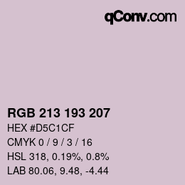 颜色代码: RGB 213 193 207 | qconv.com