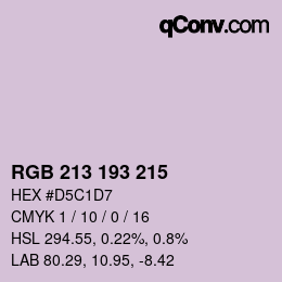 Color code: RGB 213 193 215 | qconv.com