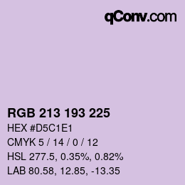 Color code: RGB 213 193 225 | qconv.com