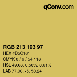 Color code: RGB 213 193 97 | qconv.com