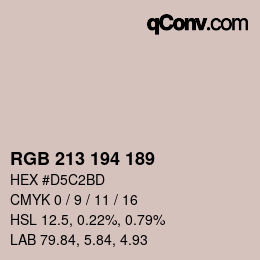 Code couleur: RGB 213 194 189 | qconv.com