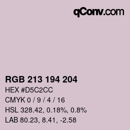 颜色代码: RGB 213 194 204 | qconv.com