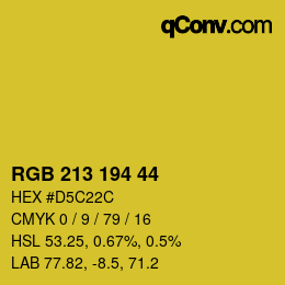 颜色代码: RGB 213 194 44 | qconv.com
