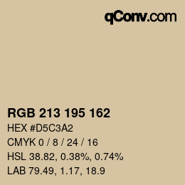 カラーコード: RGB 213 195 162 | qconv.com