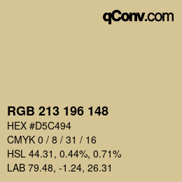 Color code: RGB 213 196 148 | qconv.com