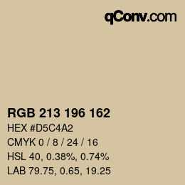 Color code: RGB 213 196 162 | qconv.com