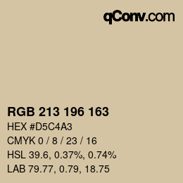 Color code: RGB 213 196 163 | qconv.com