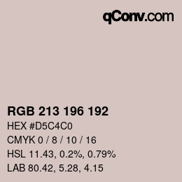 カラーコード: RGB 213 196 192 | qconv.com
