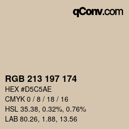 Color code: RGB 213 197 174 | qconv.com