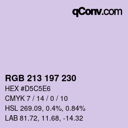 Color code: RGB 213 197 230 | qconv.com