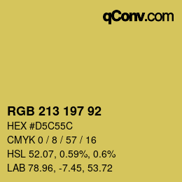 Color code: RGB 213 197 92 | qconv.com