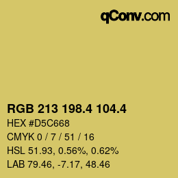 カラーコード: RGB 213 198.4 104.4 | qconv.com