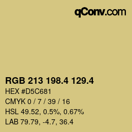 カラーコード: RGB 213 198.4 129.4 | qconv.com
