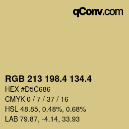 カラーコード: RGB 213 198.4 134.4 | qconv.com