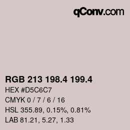 カラーコード: RGB 213 198.4 199.4 | qconv.com