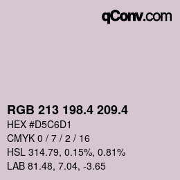 カラーコード: RGB 213 198.4 209.4 | qconv.com