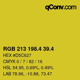 カラーコード: RGB 213 198.4 39.4 | qconv.com