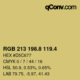 カラーコード: RGB 213 198.8 119.4 | qconv.com