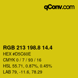 カラーコード: RGB 213 198.8 14.4 | qconv.com