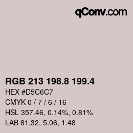 カラーコード: RGB 213 198.8 199.4 | qconv.com