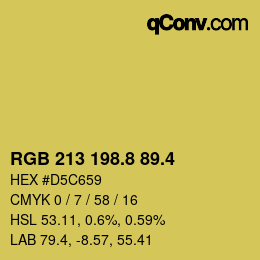 カラーコード: RGB 213 198.8 89.4 | qconv.com