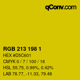 Color code: RGB 213 198 1 | qconv.com