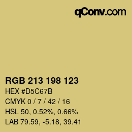 Color code: RGB 213 198 123 | qconv.com