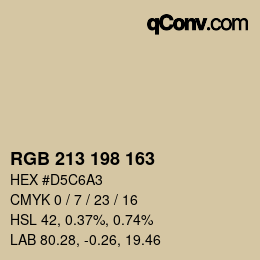 Color code: RGB 213 198 163 | qconv.com