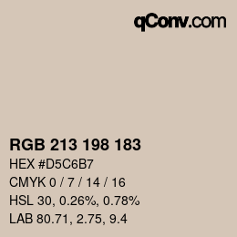 Color code: RGB 213 198 183 | qconv.com