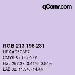Color code: RGB 213 198 231 | qconv.com