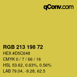 Color code: RGB 213 198 72 | qconv.com