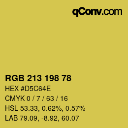 Color code: RGB 213 198 78 | qconv.com