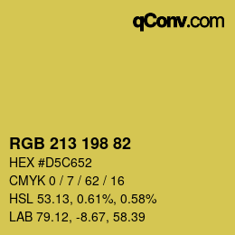 Color code: RGB 213 198 82 | qconv.com