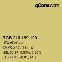 Code couleur: RGB 213 199 120 | qconv.com