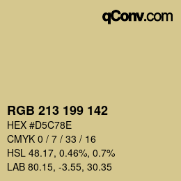Color code: RGB 213 199 142 | qconv.com
