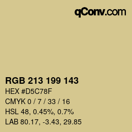 Farbcode: RGB 213 199 143 | qconv.com