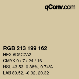 Color code: RGB 213 199 162 | qconv.com