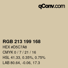 Color code: RGB 213 199 168 | qconv.com