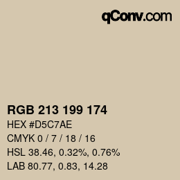 カラーコード: RGB 213 199 174 | qconv.com