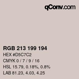 カラーコード: RGB 213 199 194 | qconv.com