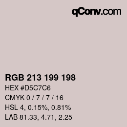 Color code: RGB 213 199 198 | qconv.com