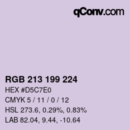 Color code: RGB 213 199 224 | qconv.com