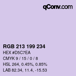 Color code: RGB 213 199 234 | qconv.com