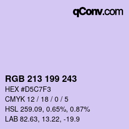 Color code: RGB 213 199 243 | qconv.com