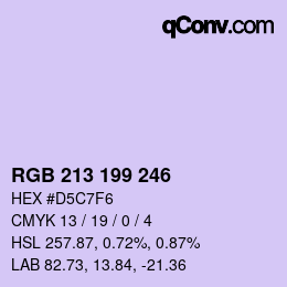 Color code: RGB 213 199 246 | qconv.com