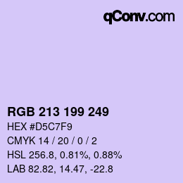 Color code: RGB 213 199 249 | qconv.com