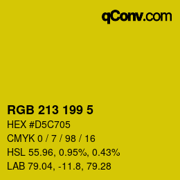 Color code: RGB 213 199 5 | qconv.com