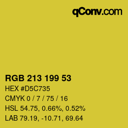 Color code: RGB 213 199 53 | qconv.com