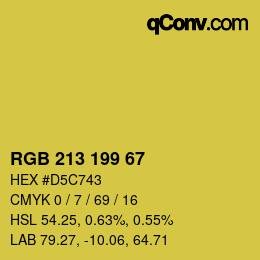 Color code: RGB 213 199 67 | qconv.com